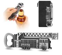 MR.BARWARE Fire Engine Bottle Opener, Fun Firefighter Gifts for Men, Dad, Grandpa, Silver Fire Engine Bar Accessory with Gift Bag, Ideal for Birthday Fathers Day Christmas Pub Nights Garden Parties