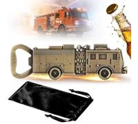 MR.BARWARE Fire Engine Bottle Opener - Novelty Firefighter Gifts for Him, Dad, Grandad - Bronze Fireman Bar Tool with Gift Bag - Ideal for Birthday, Father’s Day, Christmas, BBQ, Camping