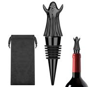MR.BARWARE Ghost Bottle Stopper, Quirky Gift for Men Women, Black Ghost-Shaped Bar Accessory with Gift Bag, Ideal for Halloween, Birthday Fathers Day Christmas Pub Nights