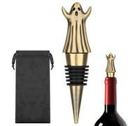 MR.BARWARE Ghost Bottle Stopper, Quirky Gift for Men Women, Bronze Ghost-Shaped Bar Accessory with Gift Bag, Ideal for Halloween, Birthday Fathers Day Christmas Pub Nights