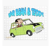 (Mr Bean and Teddy in the car=1384) Jigsaw Puzzle Wooden 300-Piece for Adults Kids Seniors- Home Decor Family Activity Game Wall Art 38x26cm / 15x10inch Birthday Party Gift Toy