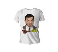 Mr Bean and Teddy Rowan Atkinson Official T-Shirt Classic Comedy TV Show (UK, Alpha, XL, Regular, Regular, White)