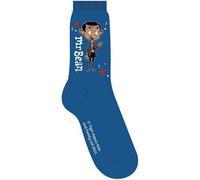 Mr Bean Mens Calf Socks Blue Size 7-11