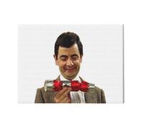 (Mr Bean, Merry Christmas Mr Bean=8660) Canvas Print DIY Framed Kit Wall Art for Living Room Bedroom Retro Farmhouse Decor 16x20 inch