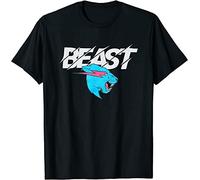 MR Beast CAT Tshirt Lightning Tee Top Youtuber Merch Gamer Adults t Shirt Damen Kurzarm Black