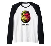 Mr. Big Gorilla Head Primate Wild Animal Raglan Baseball Tee