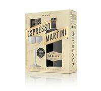 Mr Black - Espresso Martini Gift Pack - Includes Cold Brew Coffee Liqueur (50 randed Coupe Glass & Coffee Cocktail Booklet - Perfect for Cocktail Lovers