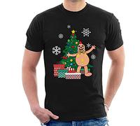 Mr Blobby Around The Christmas Tree Men's T-Shirt Black
