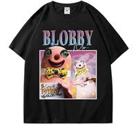 Mr Blobby Homage Vintage T-Shirt Men' 's Funny Tv Show T Shirt Short Sleeve Street Funny Costumes Tees Tops Tshirts Black L
