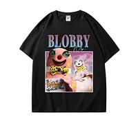Mr Blobby Homage Vintage T-Shirt Men' Women's Funny Tv Show T Shirt Short Sleeve Street Funny Costumes Tees Tops Black Tshirts