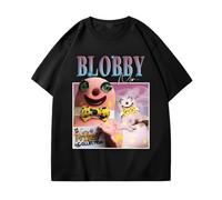Mr Blobby Homage Vintage T-Shirt Men' Women's Funny Tv Show T Shirt Short Sleeve Street Funny Costumes Tees Tops Tshirts Black