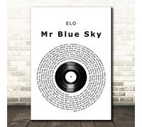Mr Blue Sky Vinyl Record Song Lyric Quote Print
