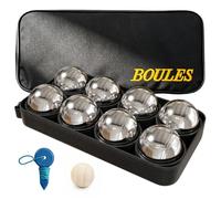 MR Bocce Balls Set, Premium Metal Silver Bocce Game Kit with 8 Silver Bocce Balls, Pallino Jack, Measuring Rope & Storage Carry Bag, Outdoor Lawn Beach Backyard Family Yard Game