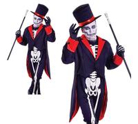 Mr Bone Jangles Costume Adult Halloween Skeleton Bones Fancy Dress Outfit Mens
