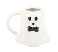 Charming Halloween Mr Boo Ghost Mug with Black Bow Tie - Premium Ceramic, Microwave & Dishwasher Safe - Generous Capacity for Pumpkin Spice Lattes, Hot Cocoa - Fun, Whimsical Design for Home or Office
