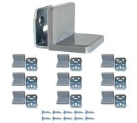 MR BRACKET Plastic Covered L Bracket Set Stainless Steel, Gray Shelf Brackets, 90 Degree Right Angle Metal Corner Brace for Furniture, Stainless Steel Corner Brace for Chair, Drawer, Tables, Dressers