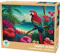 Mr. Broccoli 1000 Piece Puzzle, Island of Parrots, 68 x 48 cm, Tropical Island Scene For Ages 12+ to Adult