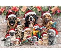 Mr. Broccoli Christmas Hats Pets Jigsaw Puzzle, 1000 Pieces, 68 x 48 cm