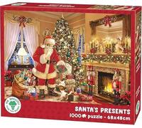 Mr. Broccoli Christmas Puzzle 1000 Pieces - Santa Claus Christmas Puzzle - Santa Claus with Gifts, Red and Green