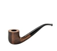 Mr. Brog OLD BOY No. 38 Tobacco Pipe - Curved Pear Wood Billiard Pipe Pre-Charred Chamber 3mm Metal Cooler Handmade in Poland - Length 145mm Height 44mm Depth 38mm (Walnut)