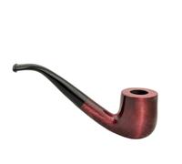 Mr. Brog OLD BOY No. 38 Tobacco Pipe - Curved Pear Wood Billiard Pipe Pre-Charred Chamber 3mm Metal Cooler Handmade in Poland - Length 145mm Height 44mm Depth 38mm (cherry)
