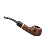 Mr. Brog Perry No. 36 Pear Wood Tobacco Pipe Curved Prince Shape 9 mm Filter Pre-Carbonised Combustion Chamber Handmade in Poland 13.5 cm Approx. 35 g Walnut