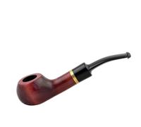 Mr. Brog Pipe Bulldog No. 34 - Smooth Pear Wood Tobacco Pipe Straight 9 mm Filter Pre-Charred Handmade in Poland - Length 130 mm, Head Height 43 mm, Chamber Diameter 20 mm, Depth 33 mm, 55 g (cherry)