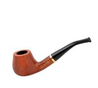 Mr. Brog ROCK'n'ROLL Tobacco Pipe - Bent Apple Shape - 14.5 cm - Handmade from Pear Wood - 9mm Filter - Smooth & Pre-Charred - Gift Idea for Men (Pecan)