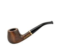 Mr. Brog ROCK'n'ROLL Tobacco Pipe - Bent Apple Shape - 14.5 cm - Handmade from Pear Wood - 9mm Filter - Smooth & Pre-Charred - Gift Idea for Men (Walnut)
