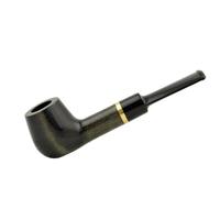Mr. Brog Tobacco Pipe Model N47 - Handmade Pipe Made of Pear Wood, Classic Balanced Shape, 9 mm Filter System, Lightweight and Comfortable, Made in Poland (Black)