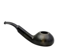 Mr. Brog Tobacco Pipe Model N48 Chochla - Handmade Wooden Pipe Made of Pear Wood with 9 mm Filter - Classic Design - 148 mm, 60 g - Made in Poland (Black)