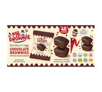 Mr.Brownie Rich, Moist & Fudgy Chocolate Brownies with Real Belgian Chocolate, Individually Packed, 40 Count, 25g Each