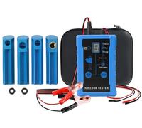 MR CARTOOL 12V Auto Injector Tester 8 Pulse Modes Fuel Injector Pressure Tester Vehicle Fuel Injection Pump Injector Cleaner Tester Set with 4 Nozzles, Dual Power, 1M Cable, Test 2 Injectors One Time