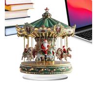 Mr Christmas Carousel - 2D Home Decor with Santa Claus | Go Round Merry Christmas Tabletop Ornaments,for Holiday Living Room Bedroom Kitchen Office Indoor Porch Apartment