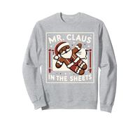 Mr Claus In the Sheets Mrs Claus In The Streets Matching Sweatshirt, Adult Unisex, Heather Grey, Medium