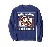 Mr Claus In the Sheets Mrs Claus In The Streets Matching Sweatshirt, Adult Unisex, Navy Blue, Medium