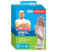 Mr Clean Latex Free Vinyl Disposable Cleaning Gloves With Beaded Cuff (50 Count)