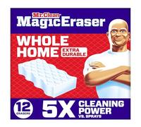 Mr. Clean Magic Eraser Sponge, All Purpose Cleaner, Cleaning Scrubber, Wall, Sneaker, Kitchen, Bathroom, Shower Cleaning Supplies, Melamine Sponge, Cleaning Pads, Whole Home Extra Durable, 12ct