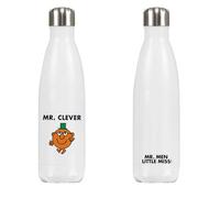 Mr. Clever Stainless Steel Water Bottle - 500ml | 26cm x 7cm Reusable Drink Bottle | Official Mr Men Gift | Proudly Printed in The UK | Eco-Friendly & Durable Design