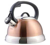 Mr. Coffee Flintshire Stainless Steel Whistling Tea Kettle W/Nylon Handle, 1.75-Quart, Copper