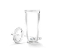 MR. COFFEE Iced Coffee Tumbler, 22 Oz., with Lid and Straw, Clear