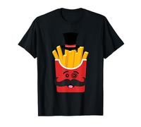 Mr. Crazy French Fries Hat & Moustache Funny Cartoon T-Shirt