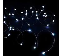 Mr Crimbo 100 Cool White Micro Lights Static Christmas LED String USB Powered with Copper Wire for Indoor Festive Xmas Parties Tree Plants Photo Frame Decoration Wedding Birthday Celebrations