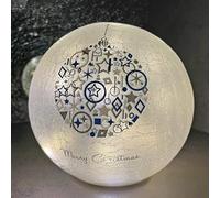Mr Crimbo 6" LED Crackle Ball Christmas Globe Decoration Warm White LED Light Up Ornament
