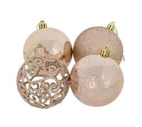 Mr Crimbo 24 Pack Christmas Tree Baubles Decorations Ornaments 8cm - Rose Gold