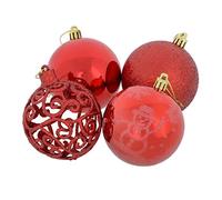 Mr Crimbo 24 Pack of Christmas Tree Baubles Decorations Ornaments 8cm - Red
