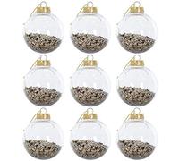 Mr Crimbo 9 Pack Shaker Christmas Tree Baubles Ornaments Decorations 8cm - Gold