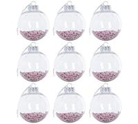 Mr Crimbo 9 Pack Shaker Christmas Tree Baubles Ornaments Decorations 8cm - Pink