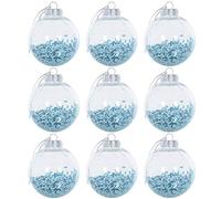 Mr Crimbo 9 Pack Shaker Christmas Tree Baubles Xmas Decorations 8cm - Vivid Blue