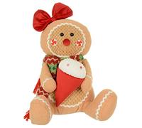 Mr Crimbo Christmas Gingerbread Figure Decoration Fabric Sitting 33cm - Cone